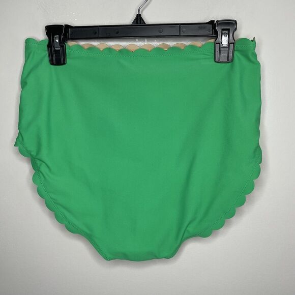 J CREW Womens High-Rise Scalloped Bikini Bottom NEW Kelly Green BF044 Sz Large L - Picture 8 of 14